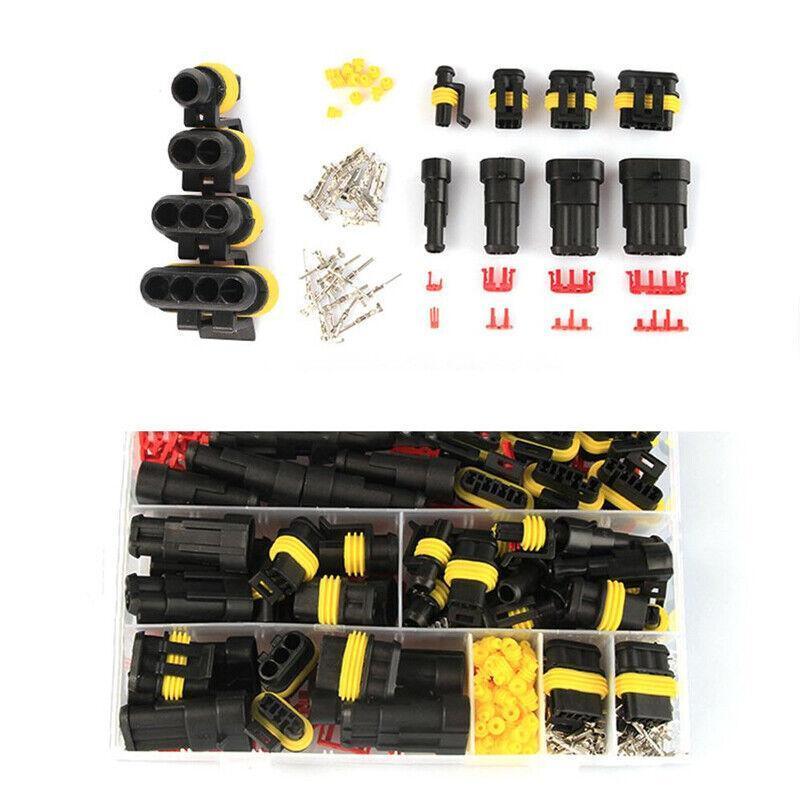 352 PCS 12V Waterproof Electrical Connector Kit - 1/2/3/4 Pin