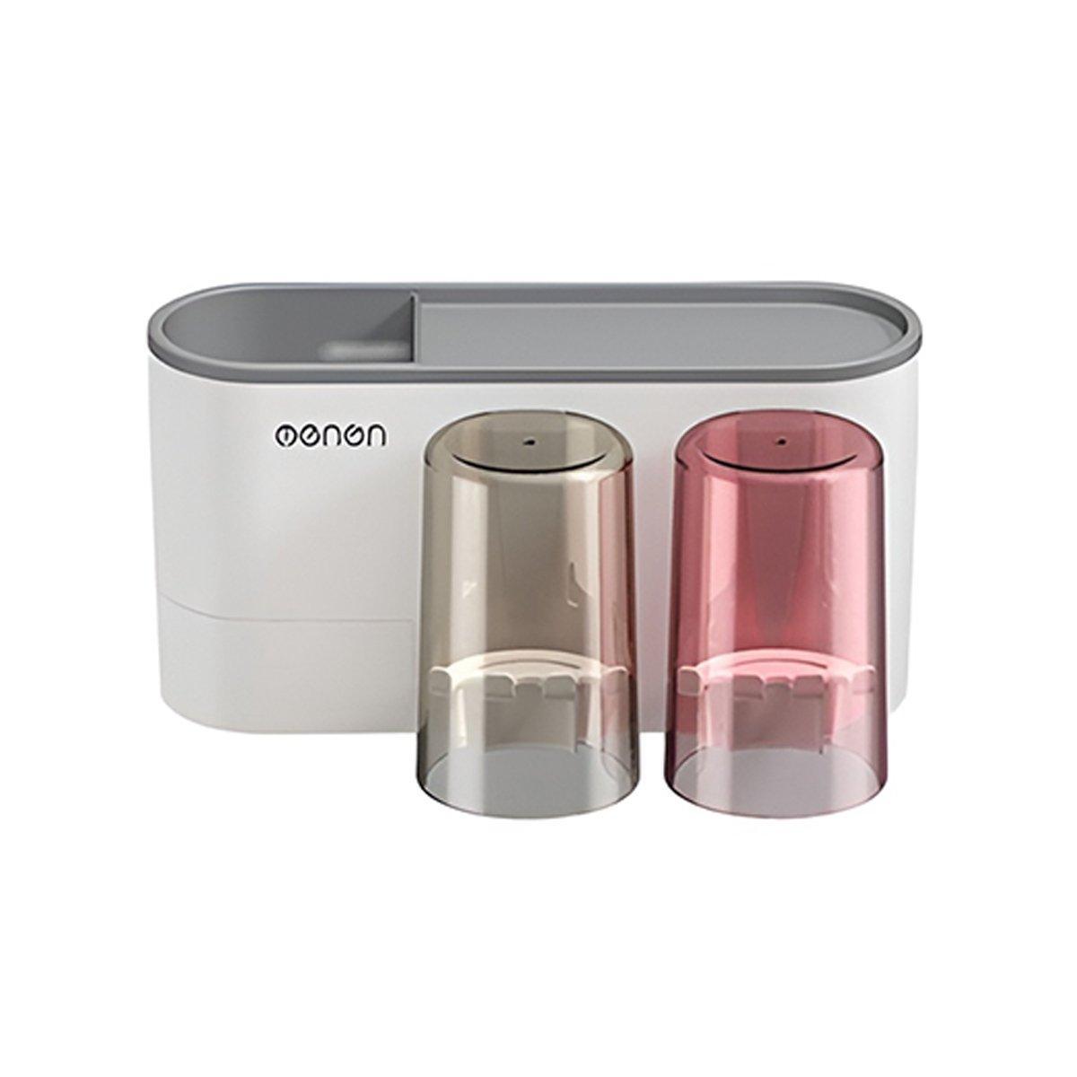 Three Cup Wall Mounted Toothbrush Holder & Toothpaste Stand - Premium