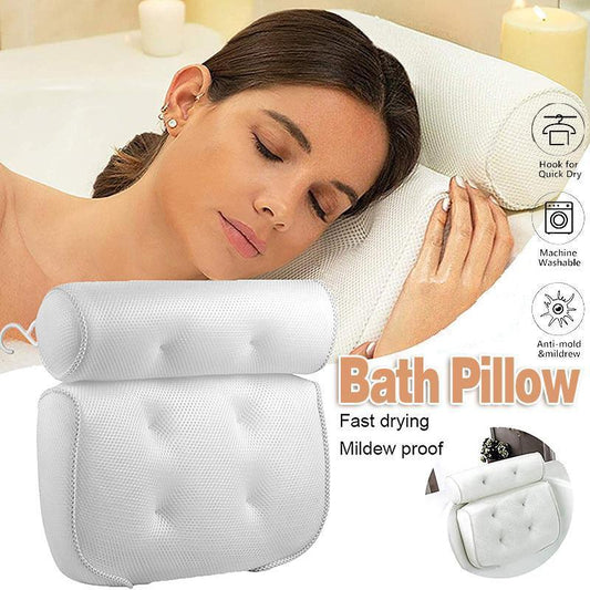 3D Mesh Bath Pillow by Premium - Comfortable Back Neck Support