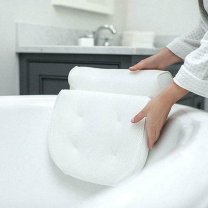 3D Mesh Bath Pillow by Premium - Comfortable Back Neck Support
