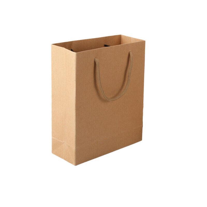 50X Kraft Paper Bags Gift Shopping Carry Craft Brown Bag With Handles - 50PCS  17*24*10CM - SuperSaverAU - view 7