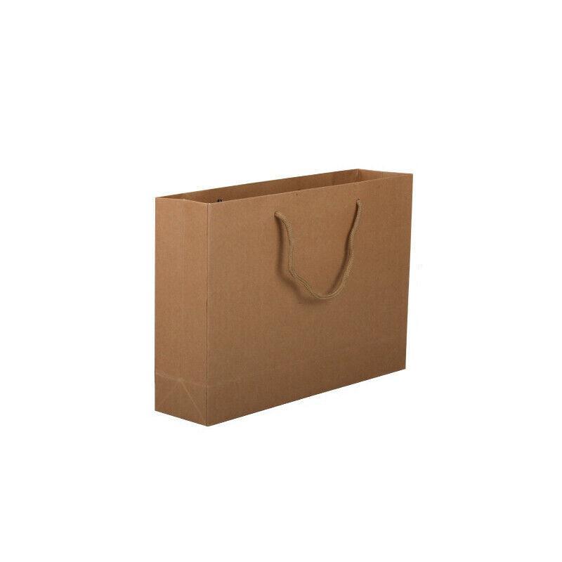 50X Kraft Paper Bags Gift Shopping Carry Craft Brown Bag With Handles - 50PCS  22*15*6CM
