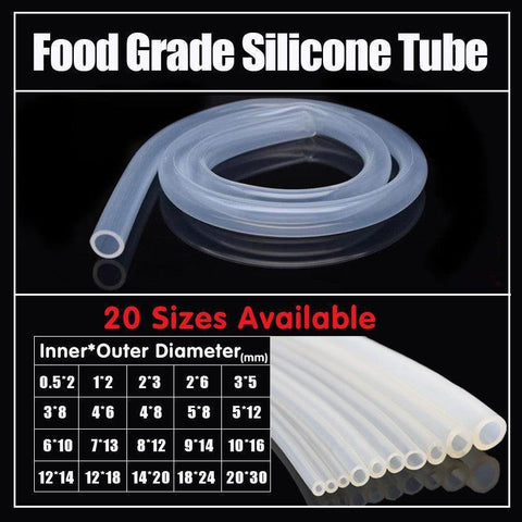Premium Food Grade Silicone Rubber Tube with Heat Resistance - Clear, 12 x 18mm, 1m