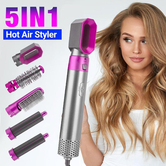 5 IN 1 Hair Dryer Brush by Premium - Curler, Straightener & Volumizer