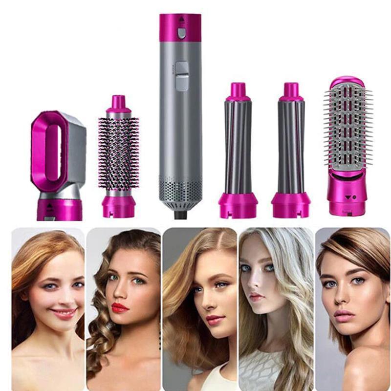 5 IN 1 Hair Dryer Brush by Premium - Curler, Straightener & Volumizer