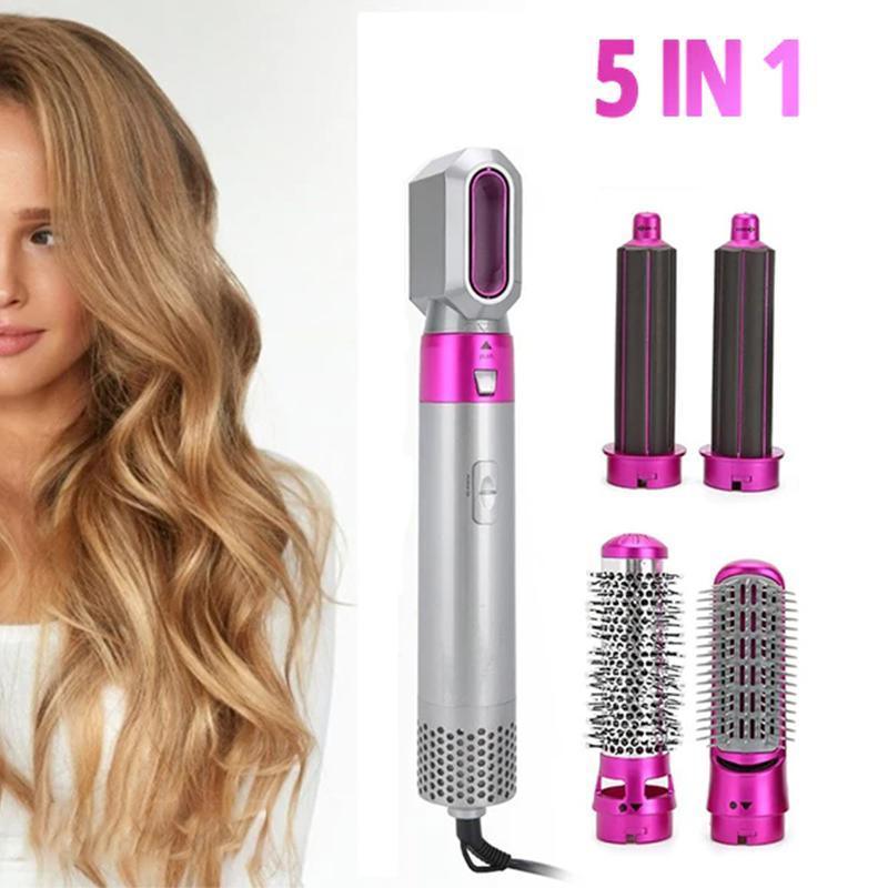 5 IN 1 Hair Dryer Brush by Premium - Curler, Straightener & Volumizer
