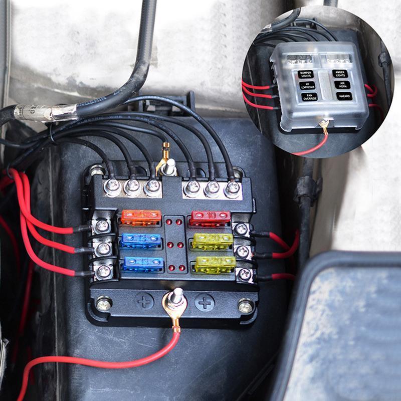 23PC 6 Way Blade Fuse Box with LED Indicator - 12V/32V - SuperSaverAU - view 4