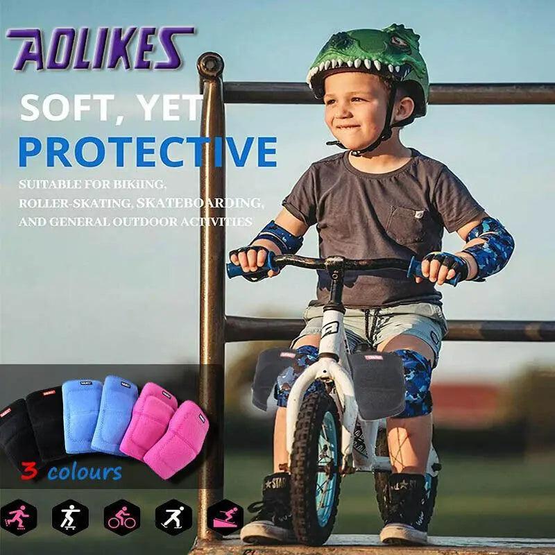 AOLIKES Kid Knee Pad Anti-Slip Basketball Skating Protector - M Size, Blue
