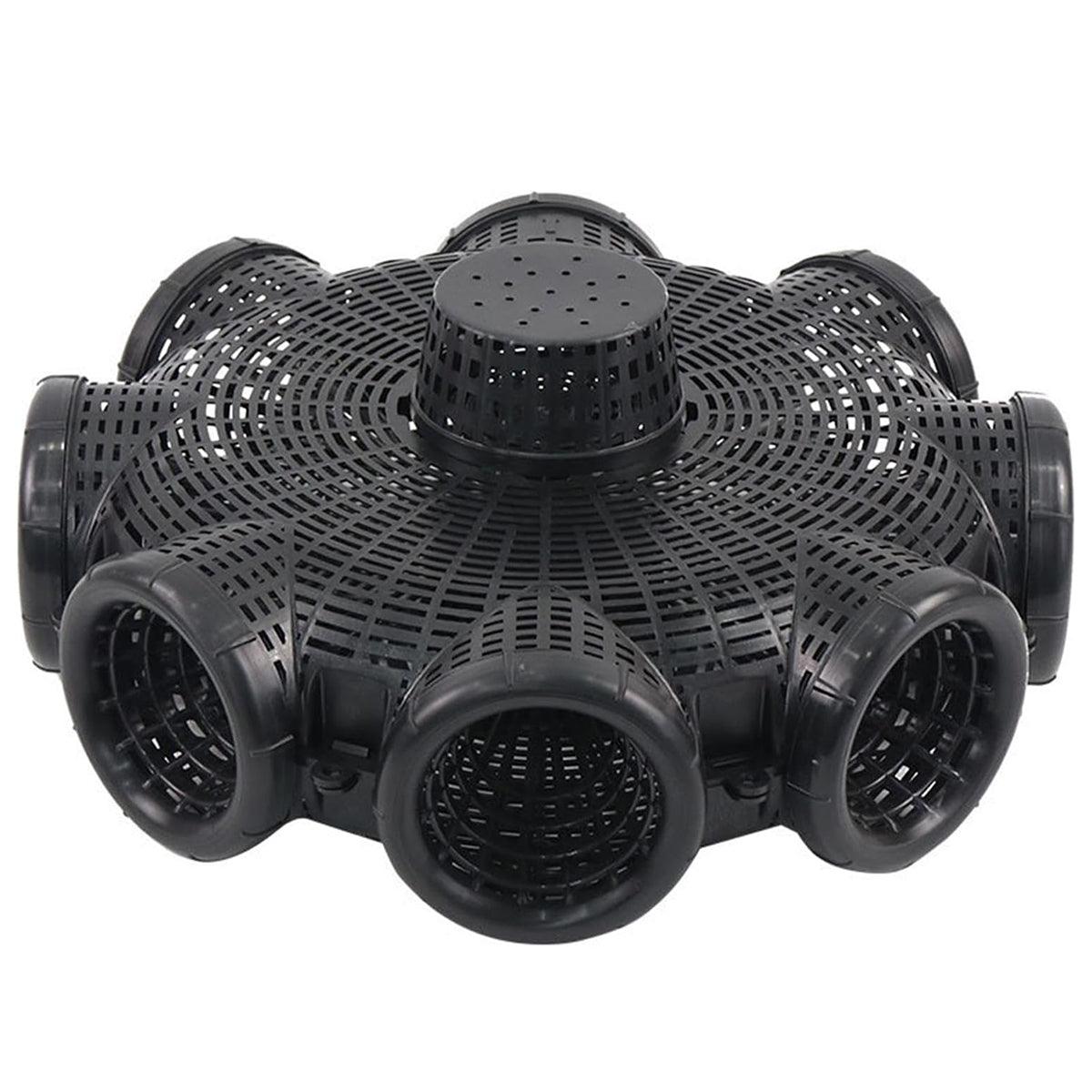 Premium Eight-Hole Fishing Cage Trap - Black
