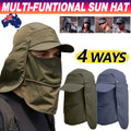 Premium Army Green Unisex Wide Brim Face and Neck Flap Outdoor Hat