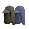 Premium Dark Grey Unisex Wide Brim Face and Neck Flap Outdoor Hat