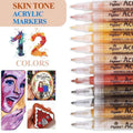 12 Colours Acrylic Paint Pens Markers Skin Tone - SuperSaverAU - view 1