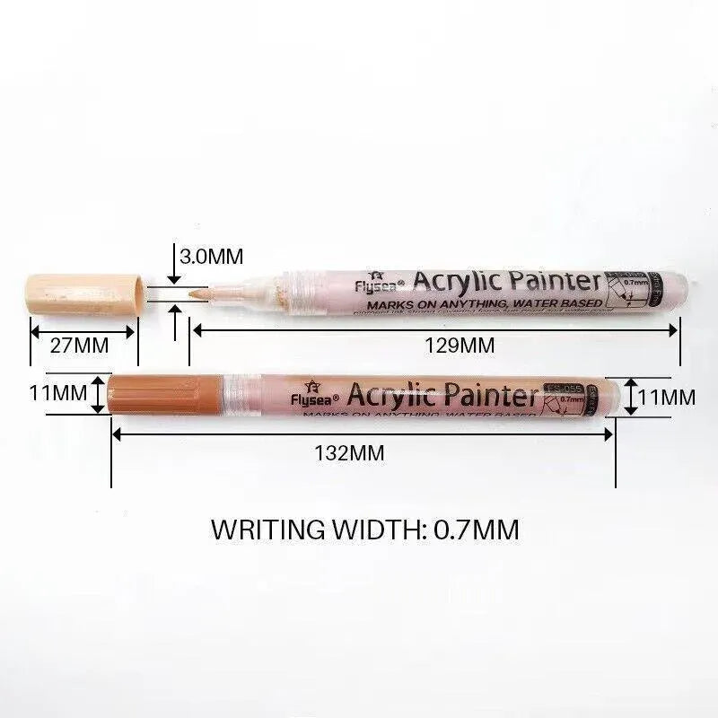 12 Colours Acrylic Paint Pens Markers Skin Tone - SuperSaverAU - view 13