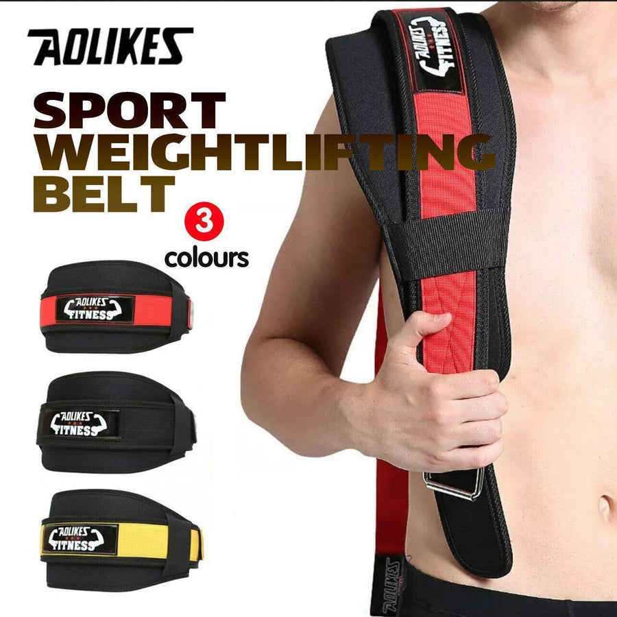 Nylon Fitness Weight Lifting Belt for Men & Women - Black, L Size - SuperSaverAU - view 1