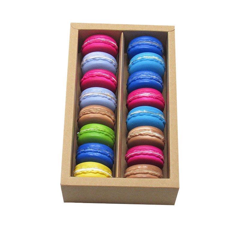 Macaron Boxes - 25Pcs Kraft/White - 8 Hold