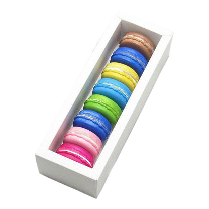 Macaron Boxes - 25Pcs White/Kraft - 8 Hold