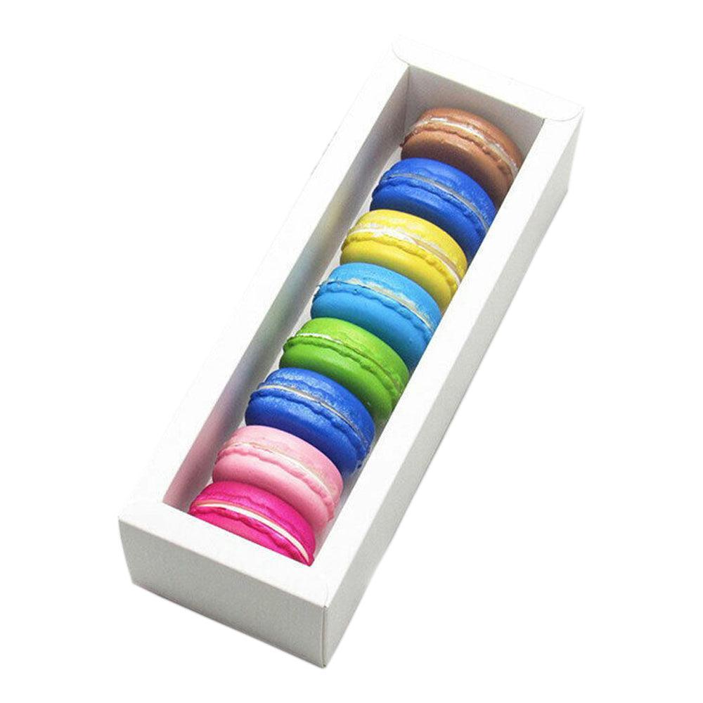 Macaron Boxes - 25Pcs White/Kraft - 8 Hold