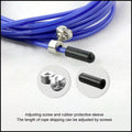 Aolikes Adjustable Steel Skipping Rope with Dual Bearings & EVA Foam Handles - Blue