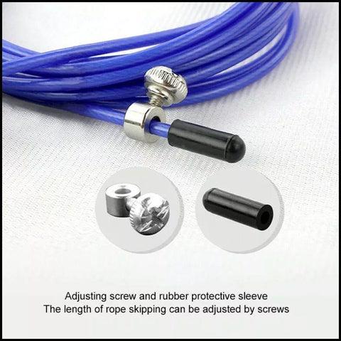 Aolikes Adjustable Steel Skipping Rope with Dual Bearings & EVA Foam Handles - Blue