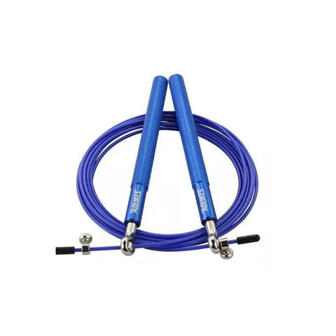 Aolikes Adjustable Steel Skipping Rope with Dual Bearings & EVA Foam Handles - Blue