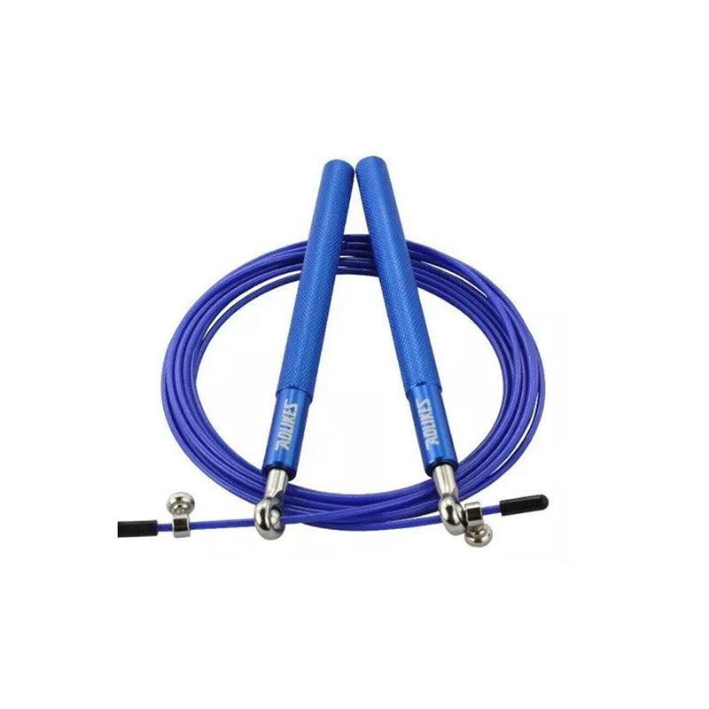 Aolikes Adjustable Steel Skipping Rope with Dual Bearings & EVA Foam Handles - Blue