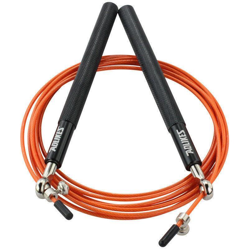 Aolikes Adjustable Steel Skipping Rope with Dual Bearings & EVA Foam Handles - Blue
