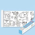 Premium DIY Colouring Paper Roll – Animal World 3m with 12 Colour Pencils