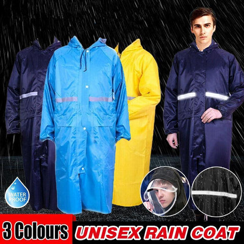 Yellow Unisex Waterproof Raincoat 2XL - Lightweight Hooded Overcoat - SuperSaverAU - view 1