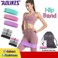 Aolikes 3 Pack Non-Slip Fabric Resistance Booty Bands with Carry Bag - Green/Pink/Purple