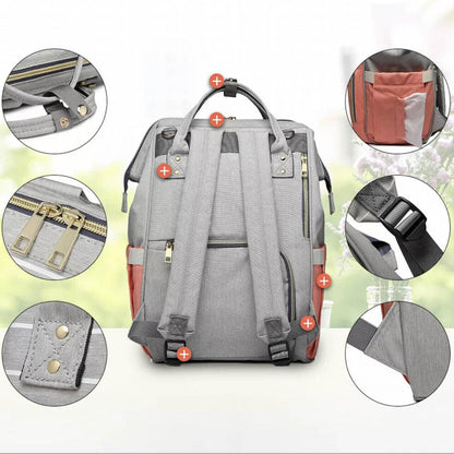 Luxury Multifunctional Diaper Nappy Backpack Maternity Mummy Changing Bag - Purple