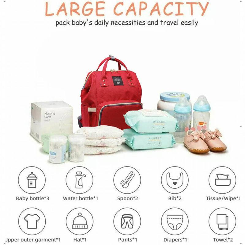 Luxury Multifunctional Diaper Nappy Backpack Maternity Mummy Changing Bag - Wavy Grain - SuperSaverAU - view 3
