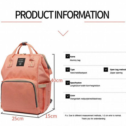 Luxury Multifunctional Diaper Nappy Backpack Maternity Mummy Changing Bag - Light Gray