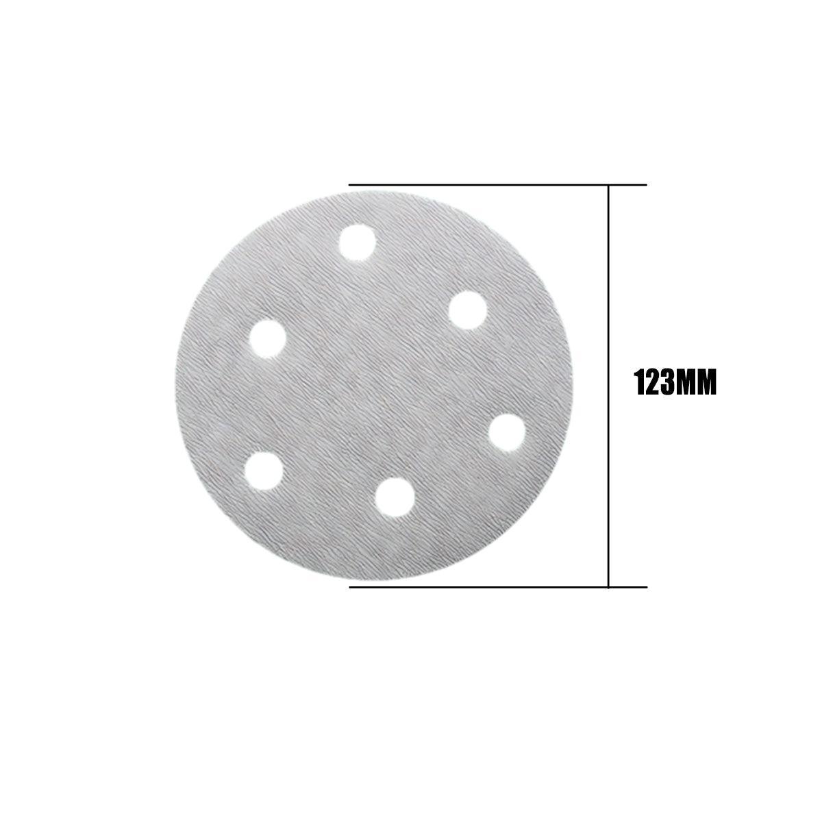 60 80 120 240 Grit 5-Inch 6-Hole Sanding Discs - 100 Pack