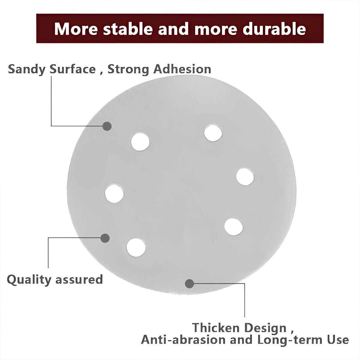 80 120 240 Grit 5-Inch 6-Hole Sanding Discs - 100 Pack