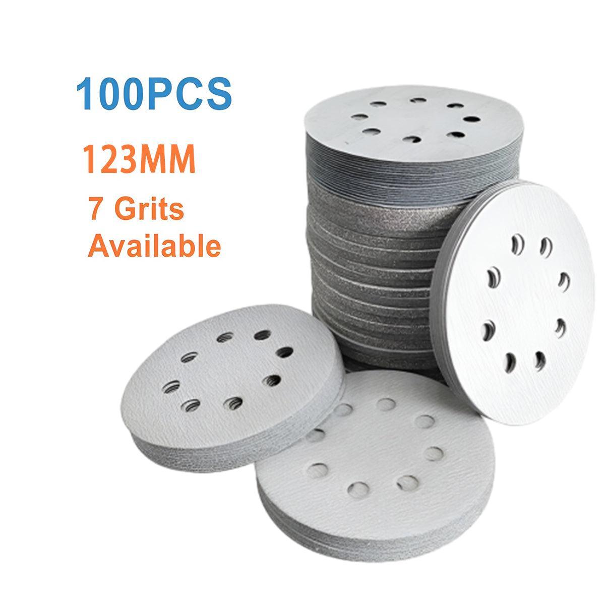 80 120 240 Grit 5-Inch 6-Hole Sanding Discs - 100 Pack