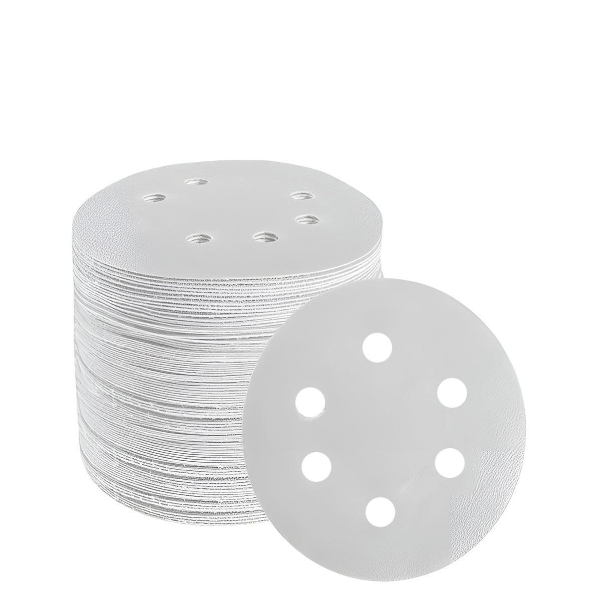 80 120 240 Grit 5-Inch 6-Hole Sanding Discs - 100 Pack