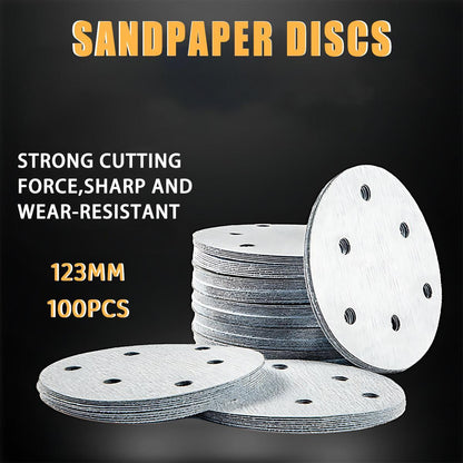 80 120 240 Grit 5-Inch 6-Hole Sanding Discs - 100 Pack
