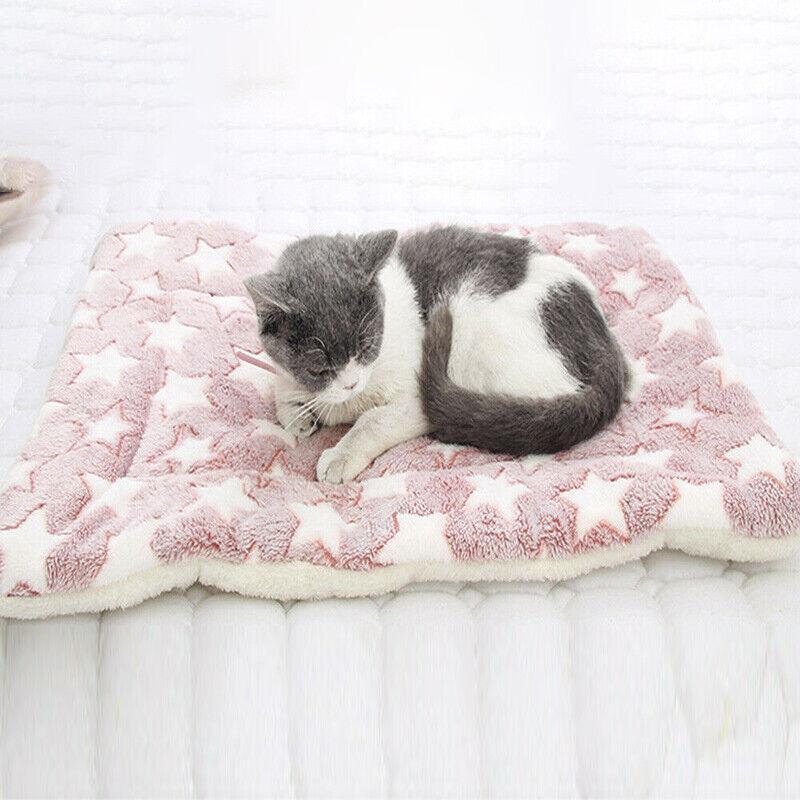 L Size Pink Bear Puppy Dog Cat Cushion Mattress Blanket Bed - Soft, Warm, Foldable