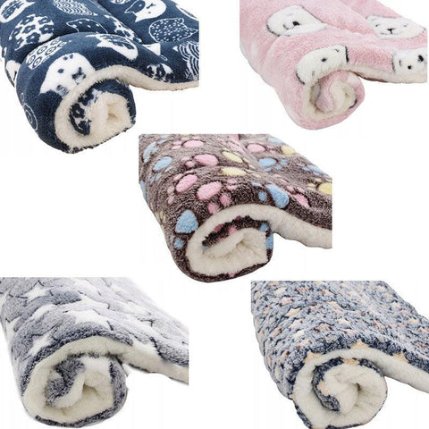 Blue Whitestar L Size Puppy Dog Cat Cushion Mattress Blanket Bed - Soft, Warm, Foldable - SuperSaverAU - view 2