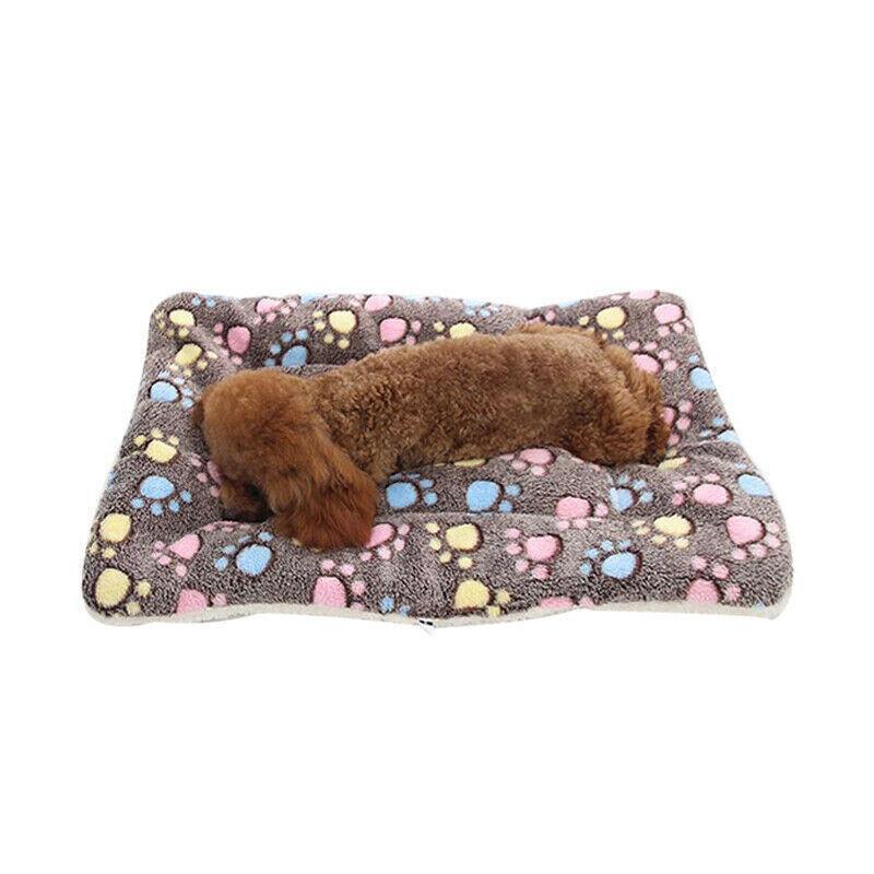 L Size Puppy Dog Cat Cushion Mattress Blanket Bed Soft Warm Pad Winter Kennel House - Blue Whitestar