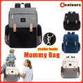 Multifunctional Diaper Backpack Changing Bag - Beige Grey - SuperSaverAU - view 1