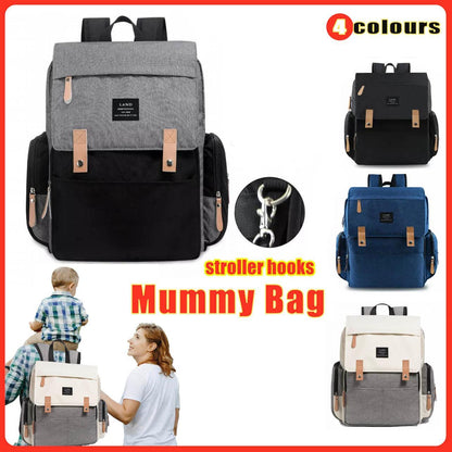 Multifunctional Diaper Backpack Changing Bag - Beige Grey