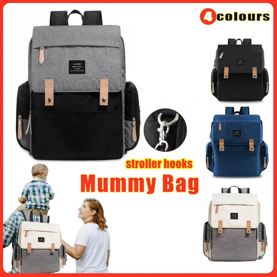 Multifunctional Diaper Backpack Changing Bag - Beige Grey - SuperSaverAU - view 1