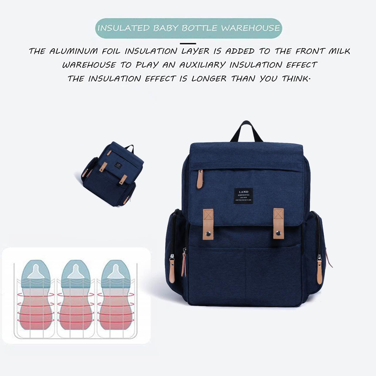Multifunctional Diaper Backpack Changing Bag - Beige Grey - SuperSaverAU - view 4
