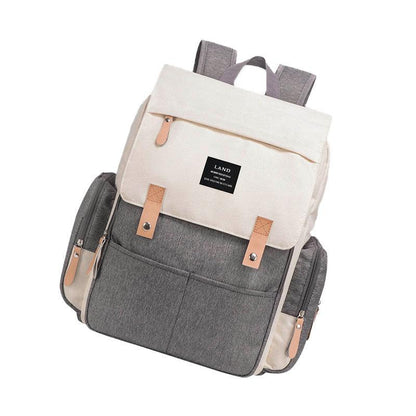 Multifunctional Diaper Backpack Changing Bag - Beige Grey