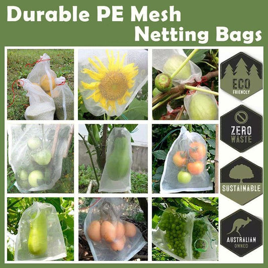 50X Fruit Net Bags - Insect Proof Mesh for Vegetables & Fruits - 10cm x 15cm