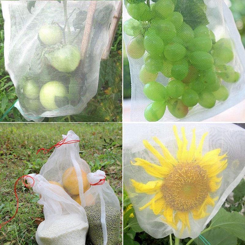 50X Fruit Net Bags 10cm x 15cm - Insect Proof, Reusable, Durable, Breathable