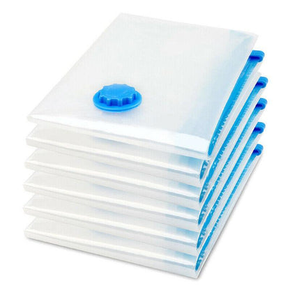 6PCS Vacuum Storage Bags Clothes Space Saver Organiser Seal Bags 4 Sizes - 80x100CM-6PCS