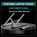 Adjustable Portable Laptop Stand - Aluminum Alloy for 11 to 17.3 Inch Devices - Silver - SuperSaverAU - view 1