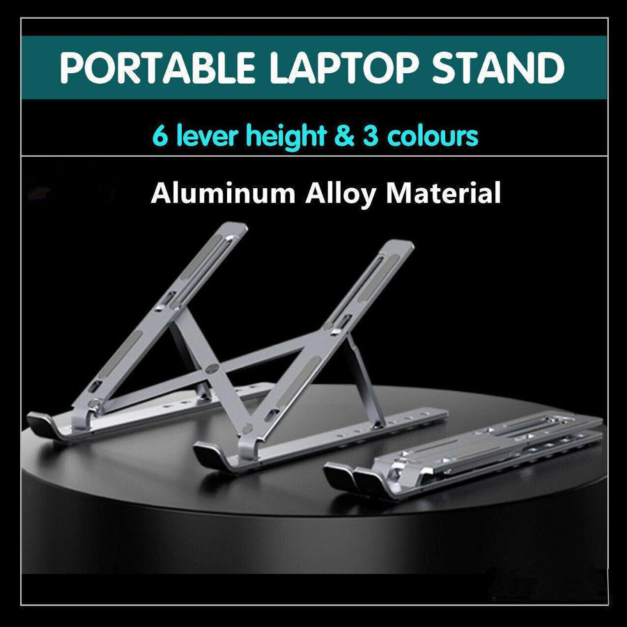 Adjustable Portable Laptop Stand - Aluminum Alloy for 11 to 17.3 Inch Devices - Silver - SuperSaverAU - view 1